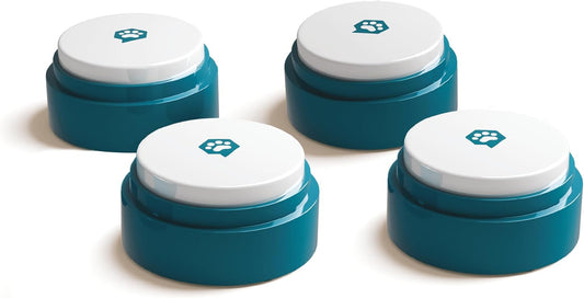 Basic Buttons Expansion 4-Pack | Talking Buttons for Communication with Batteries Included | Recordable and Easy-To-Press for Dogs/Cats | Compact Design | Hextiles Required (Sold Separately)